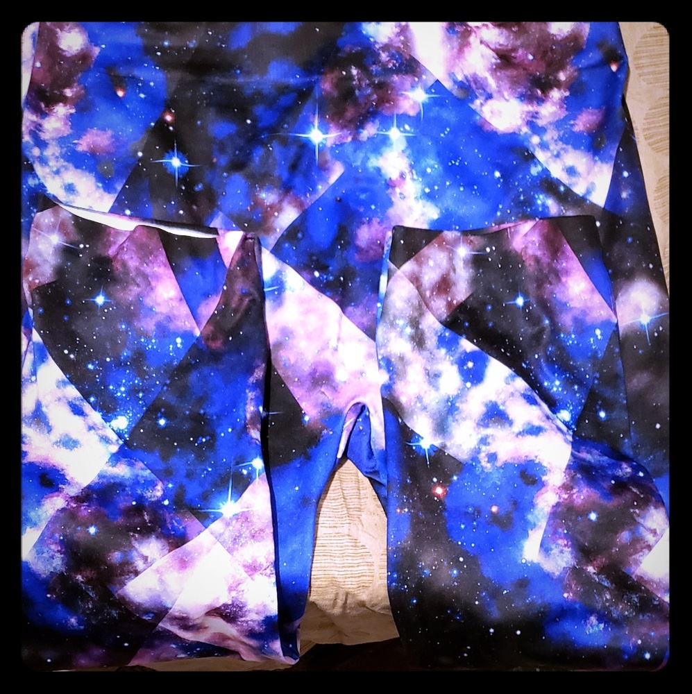 Adorable Galaxy and black & white splash leggings